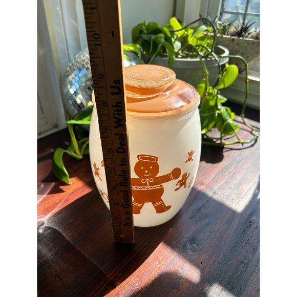 Vintage glass Bartlett Collins gingerbread Christmas cookie jar brown - Picture 7 of 10